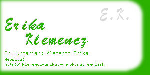 erika klemencz business card